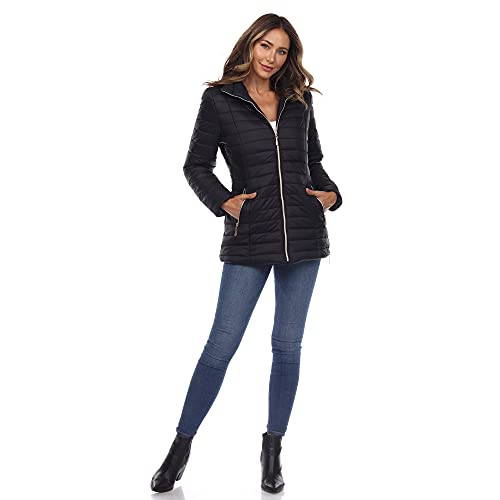 white mark Women's Puffer Coat with Zip Closure and Zip Side Pockets4