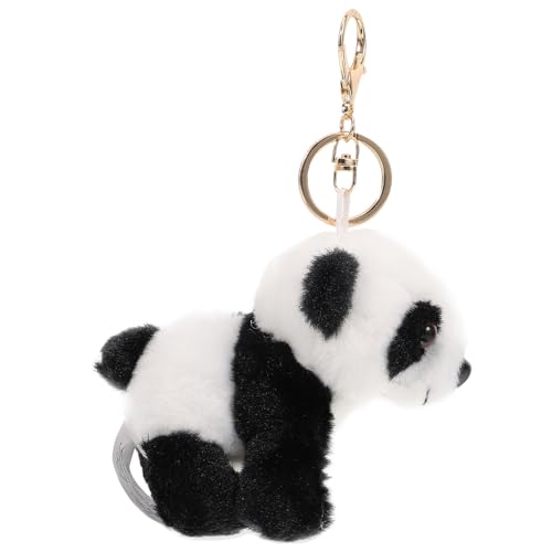 FRCOLOR Llavero de Panda de Peluche Negro para Bolso y Llaves Material de Algodón PP y Aleación de Zinc, Fácil de Usar y Distinguir Tus Llaves