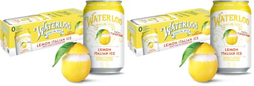 Image of Waterloo Sparkling Water, Lemon Italian Ice, 12 Fl Oz Cans (Pack of 24)