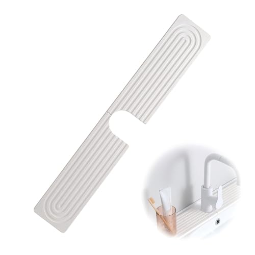 ZIJANG Tapiss de Robinets pour évier, en Forme de U Tapis Evier Cuisine, 40 × 10cm, Terre de Diatomées Contour de Robinet Absorbant, pour Cuisine, Salle de...