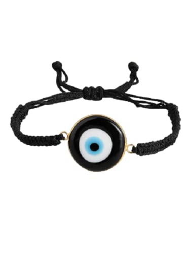 El Regalo Evil Eye Bracelet - Big Evil Eye Handmade Glass Lamp work Unisex Adjustable for Men & Women (Black) (B09K7QLCXH) Amazon Price History, Amazon Price Tracker