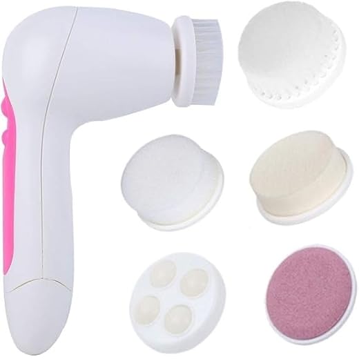 Escova Elétrica Facial 5 em 1, Massageador e Limpeza de Rosto