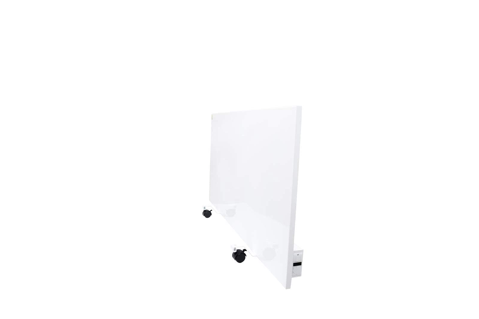 XIMAX Grzejnik elektryczny na podczerwień z rolkami i termostatem pokojowym, mobilne ogrzewanie postojowe, 900 W, 535 x 1200 mm, 230 V (50 Hz), biały, do pomieszczeń do 18 m²