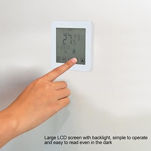 Digital Thermostat, Wall-mounted Programmable LCD Screen Digital Electric Heating Thermostat Room Temperature Control, AA Battery Powered (Battery Not Included)