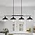 PUZHI HOME Kitchen Island Light, 4 Lights Black Pendant Dining Room Light Fixture Farmhouse Chandeliers for Dining Room Over Table Metal Hanging Lamp for Kitchen Island Hallway Pool Table