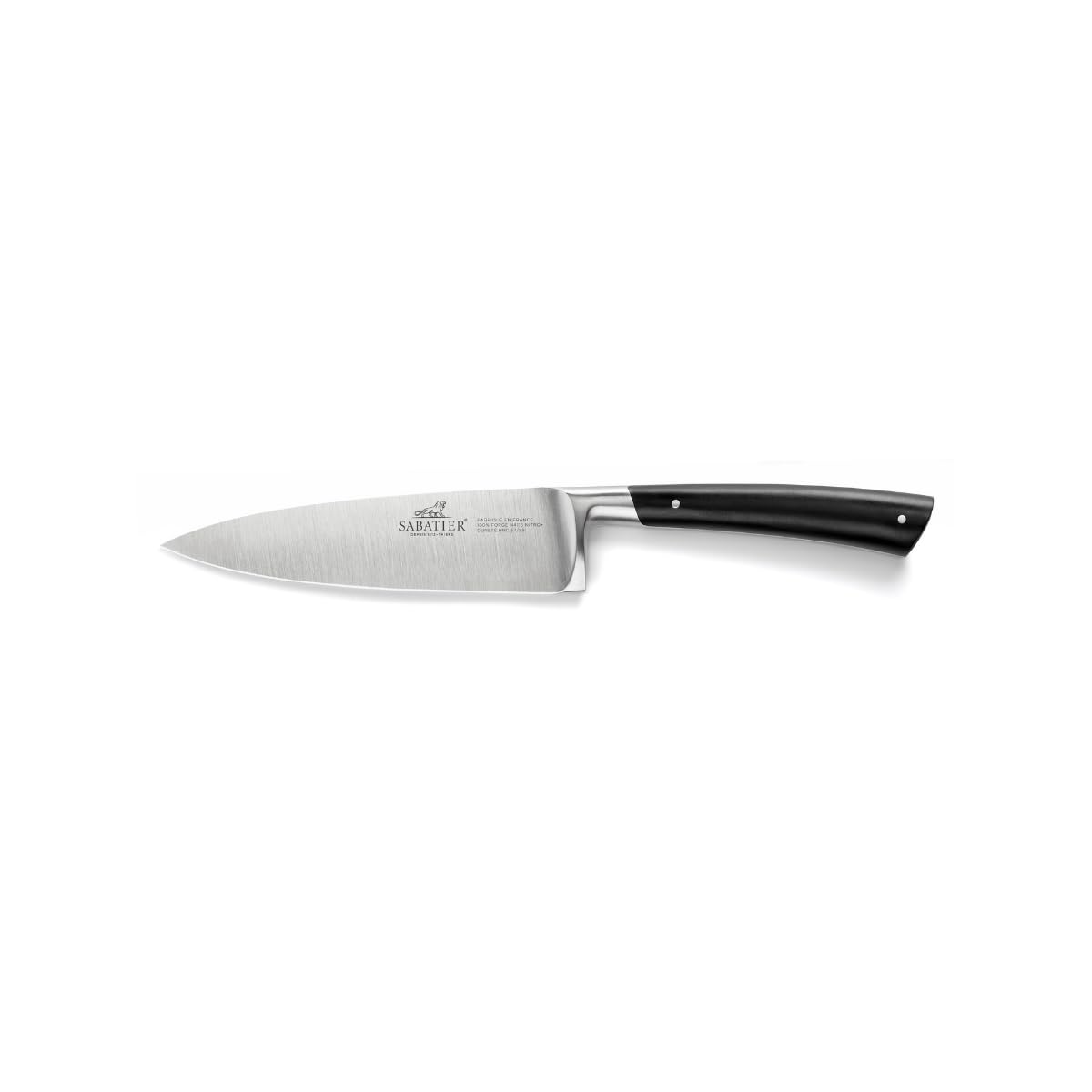 Sabatier - Couteau Chef EDONIST JAIS 100% Forgé - Fabriqué en France | 15 cm - Lame et Clous en Inox - Idéal pour Émincer, Trancher et Hacher avec Précision
