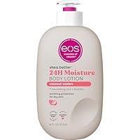 eos Shea Better Body Lotion Coconut Waters, 24-Hour Moisture Skin Care, Lightweight & Non-Greasy, Natural Shea, Vegan, Coconut Body Lotion, 16 fl oz