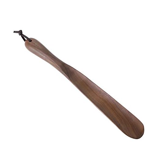 Muso Wood Shoe Horn Long Handle 15" for Seniors,Wooden Shoehorn for Men, Women, Kids,Pregnancy(Walnut)
