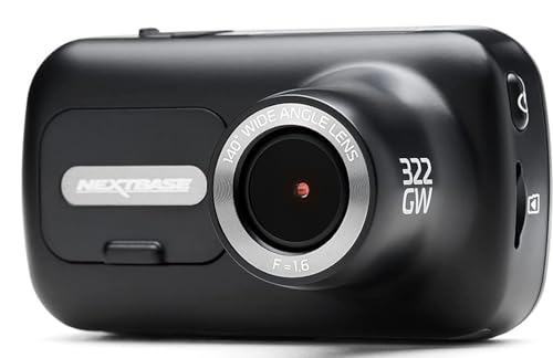 Nextbase 322GW Dash Cam mini with APP- Full 1080p/60fps HD Recording in Car Camera- 6 Lane Wide Front View- Wi-fi GPS Bluetooth- Parking Mode- Night Vision- Loop Records- Polarizing Filter Compatible