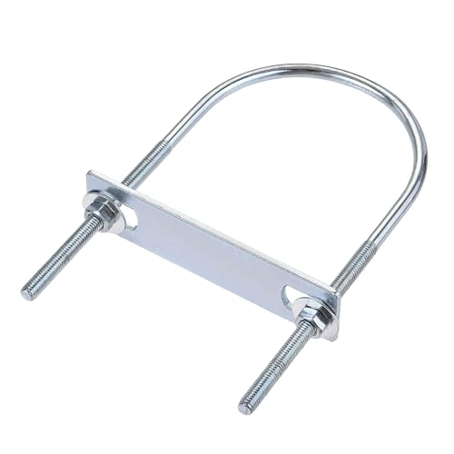 MACHSWON Round U-Bolt,2 Set Zinc Plated Alloy Steel M6 U Bolts 76mm(3") Inner Width 150mm Length with Nuts and Frame Plate for Automobiles Boat Trailer