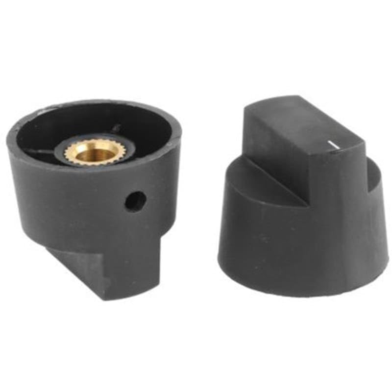 Potentiometer Knob Body: Black Dia. 28mm with a White Indicator 6.4mm Shaft, Pack of 1, MFR: 4665005