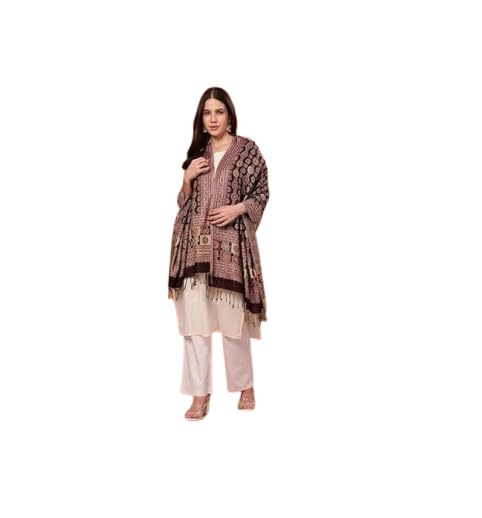 Viscose Stole for Women | Elegant Jamawar Weave Shawl | Soft Lightweight Winter Stole Ethnic Outfits & Festive Occasions | Stylish Fashion Scarf for Ladies, 70X200 cm-image-8