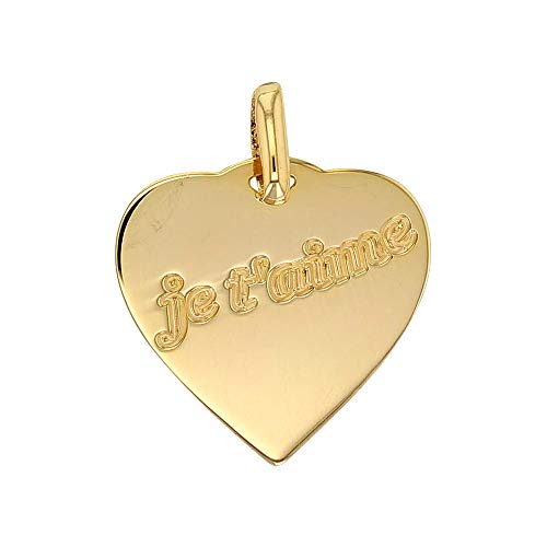 Pendentif coeur Je t'aime Or 375/1000 à porter au quotidien pour sublimer votre style
