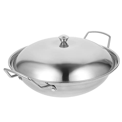 OUNONA 1Set Dry Pot Heavy Duty Restaurant Cooking Utensil for Outdoor Use Sturdy Stockpot for Camping Stews Kitchen Essential with Cover