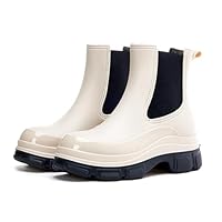 WMXRBTOSH Women's Short Rain Boots Waterproof Garden Shoes Rubber Chelsea Boots Anti-Slipping Rainboots for Ladies with Comfort Insole Lightweight Stylish Ankle Rain Shoes Outdoor Work Booties