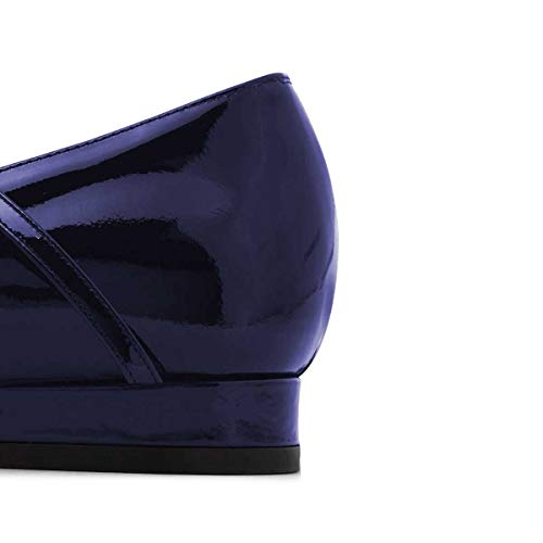 FSJ Women Sexy Leopard Prints Flats Hidden Low Heels Pumps Closed Pointy Toe Slip On Shoes Size 4-15 US3