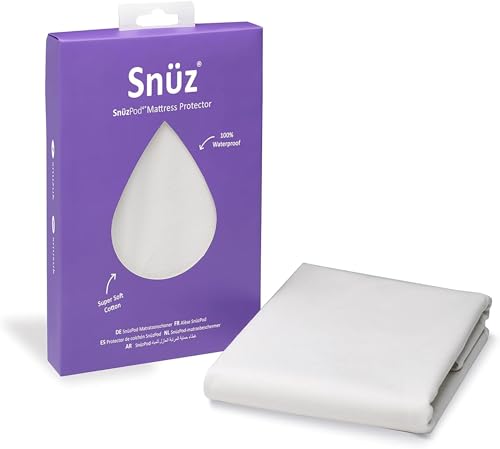 Snüz Crib Waterproof Mattress Protector Super Soft Brushed Cotton Machine Washable 40 x 75.5cm