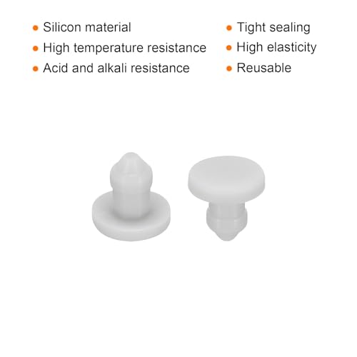 Image of MECCANIXITY Silicone Snap in Locking Hole Plugs,Rubber Panel Seal Cover Flush Type Panel Round for Kitchen Rubber Bulkheads Waterproof Sealing Plugs 3.5mm /0.14 Inch Diameter Grey,Pack of 30
