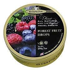 Simpkins Travel Sweets, Forest Fruit Drops, One 7Oz. Tin #TOP1