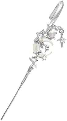 Star and Moon Diamond Earrings Ear Needle Wrap Crawler Hook Earrings Accessory
