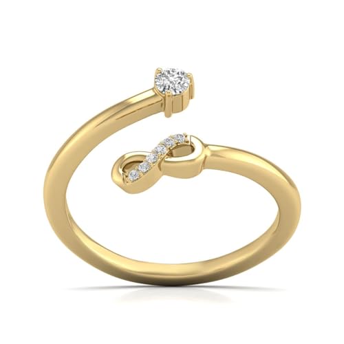 TimeLess Classics Women's Natural Diamond Infinity Promise Ring in 14K White and Yellow Gold - Ring For Birthday, Valentine's Day3