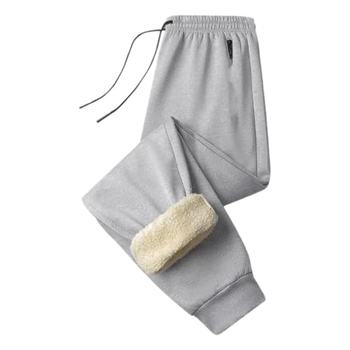 Men's Fleece Lined Sports Pants Loose Fit Trousers Comfortable Elastic Waist Sweatpants