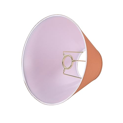 Image of Aspen Creative 56004, Hardback Empire Transitional UNO Lamp Shade, Coral Orange, 4 inch Top x 10 inch Bottom x 7 inch Slant, Slip UNO 33mm