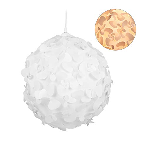 Preisvergleich Produktbild Relaxdays Hängelampe, Puzzle Lampe, außergewöhnlich, E27 Fassung, zum Zusammenstecken, Wohnzimmer, HxD 106 x 40 cm, weiß
