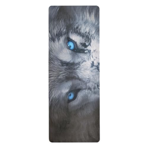 SDMKA Blue Eyes Wolf Yoga Mat for Women Men 71