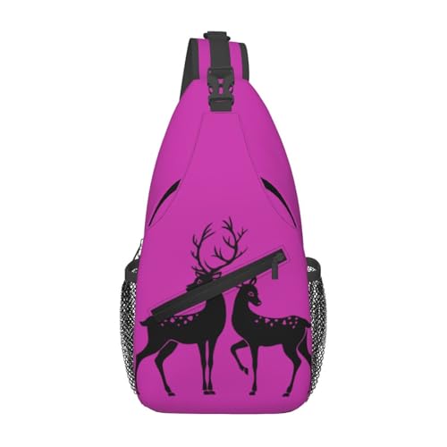 Mochila de pecho casual con estampado de ciervo