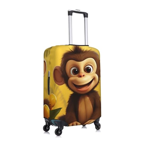 Travel Luggage Cover Fashion Suitcase Protector Cute Funny Animal Monkey Banana Spandex Baggage Covers Washable Suitcase Covers Anti-Scratch Luggage Cover Protectors Fits 18-32 Inch Suitcases Small2