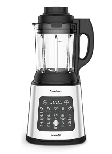 Moulinex PerfectMix Cook - Batidora de vaso de 1400W, 10 programas automáticos, cuchillas...