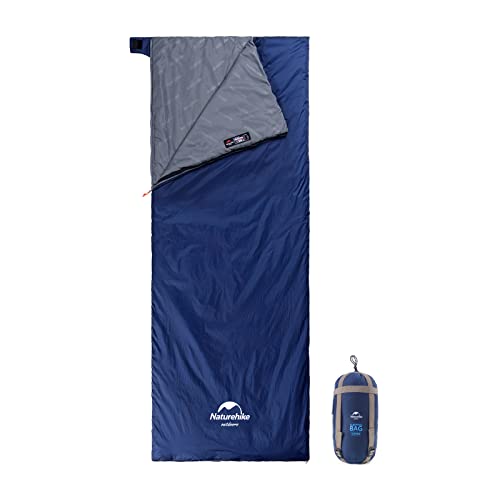 Naturehike Saco de dormir ultraleve – Envelope leve portátil, impermeável, confortável com saco de compressão – Ótimo para viagens de 3 estações, acampamento, caminhada (azul escuro)