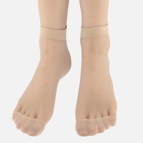 10 Pairs Nylon Socks for Women Sheer Ankle Socks Silky Breathable Hosier for Women and Girls3