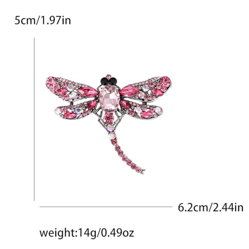 Image of Crystal Dragonfly Brooches for Women Unisex Insect Pins Multi-coloured Optional Casual Party Accessories Gifts