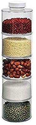 Jukmen Spice Jar Pepper Shaker Box Spice Tower Herb & Spice Tools Transparent Seasoning Cans Kitchen Rack Condiment Bottles || 6 PCS