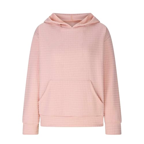 Hoodies for Teen Girls Waffle Long Sleeve Pullover Tops Casual Loose Cute Hooded Sweatshirts Fall Y2K Preppy Clothes4