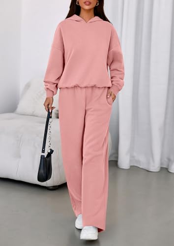 Image of PRETTYGARDEN Womens Sweatsuits 2 Piece Set 2026 Casual Winter Long Sleeve Hoodie Loose Wide Leg Sweatpants Fall Tracksuit