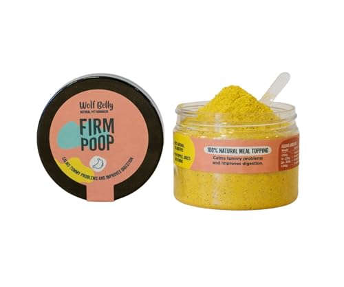 Los mejores Probióticos para Perros 18 Wolf Belly - Probióticos Diarrea Perros y Gatos 100% Natural (60 gr) Polvo Calabaza Perros Rico en Fibra y Vitaminas, Cuida Salud Gastrointestinal, Enzimas Digestivas Antidiarreico - Firm Poop