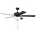 DESIGNERS FOUNTAIN Gallant Ceiling Fan with Lights, 52 Inch LED 3000K Indoor Outdoor 5-Blades Fan, Pull Chain, Matte Black, FP-GLT52B30-MB