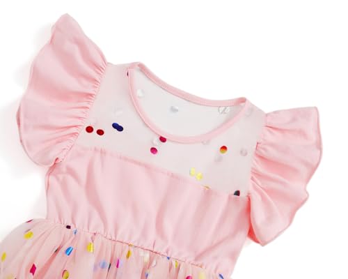 Dutebare Girl Tutu Dress Ruffle Sleeve Toddler Tulle Dresses Cute Princess Party Sundress3