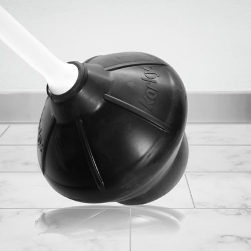 Image of Korky Toilet Plunger - Fits All Bowl Shapes - Clears Common Clogs - Flexible Rubber for Effective Plunge - All Purpose Power Plunger