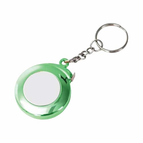Cinta métrica pequeña retráctil con llavero 2m verde miniatura 1