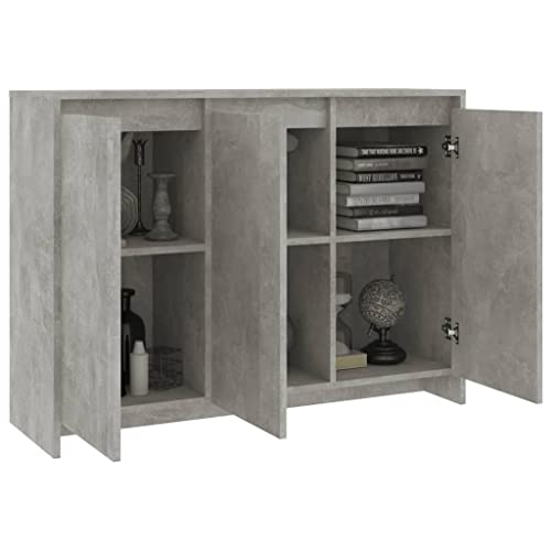 Golinpeilo Sideboard Buffet Server Storage Cabinet With 3 Doors, Console Table Home Kitchen Sideboard Dining Room Furniture Entryway Cupboard, Concrete Gray 40.2"X13"X29.5" (Ac) #TOP4