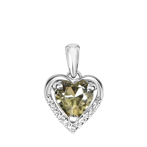Image of SILVERTOWN 925 Silver Celestial Grace Heart Pendant Necklace | Hallmarked | White Rhodium Plated | Gift For Women and Girls