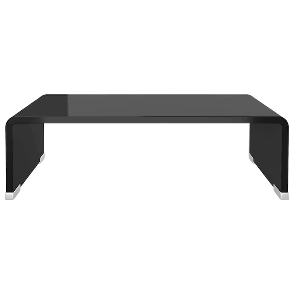 Szklana hartowana podkładka pod monitor telewizor Czarny 40x25x11 cm | Szklana podstawka pod monitor telewizor 40x25x11 cm czarna hartowane szkło