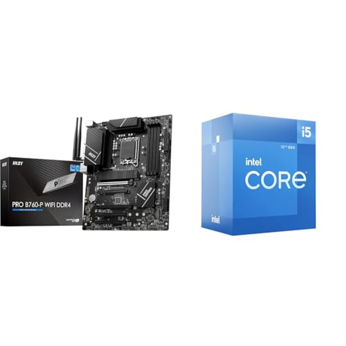 MSI Pro B760-P WiFi DDR4 Placa Base + Intel S1700 Core i5 12400 Box 6x2,5 65W GEN12, Black