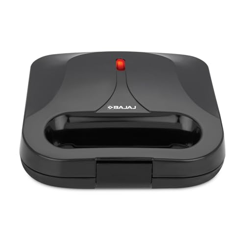 Bajaj SWX 5 800-Watt 2-Slice Sandwich Toaster | Non-Stick Coated Plates for Easy-to-Clean | Upright Compact Storage | Buckle Clips Lock | 2 Years Warr
