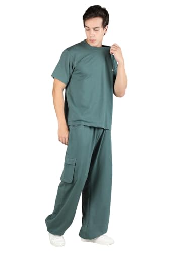 Image of CHKOKKO Men Casual Track Pant Regular Fit Lower with Pocket Earth Green L
