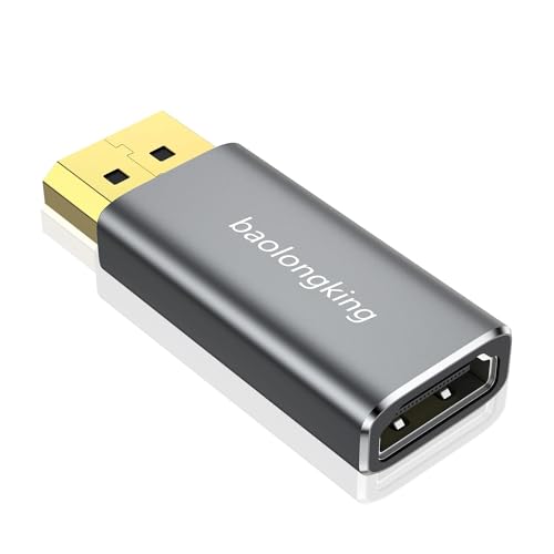 4K DisplayPort to HD Adapter, DP to HD Converter Video UHD 2K@120Hz,4K@30 DP to HDTV Male to Female Uni-Directional adapter Compatible for Dell, Lenovo, HP, AMD, GPU, NVIDIA 1pcs (grey)